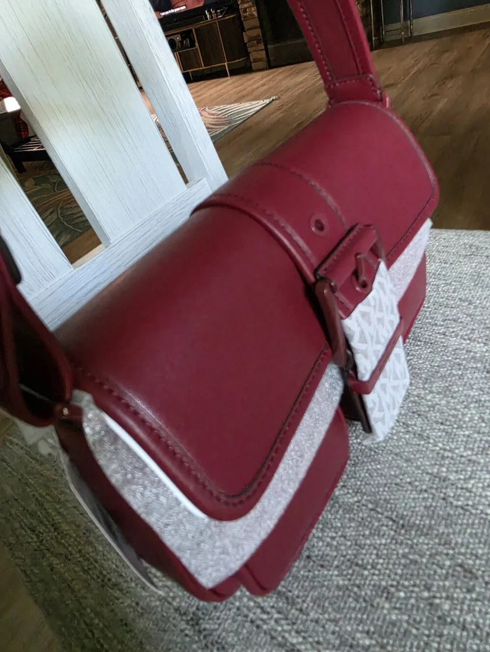Michael Kors Burgundy Leather Shoulder Bag  Or Handbag
